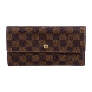 Louis Vuitton Porte Monnaie Long Bifold Clutch Wallet Damier Vintage